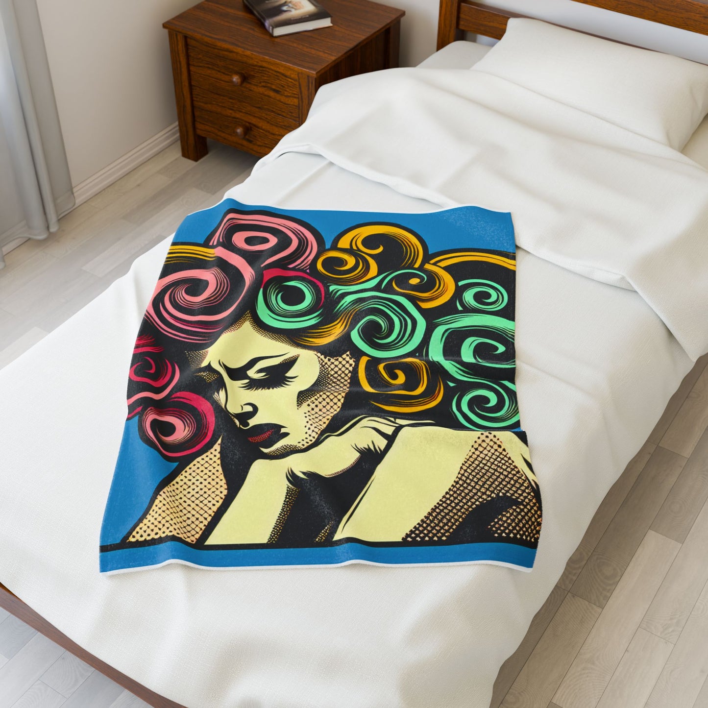 Curled Whispers of Thought - Plush Blanket