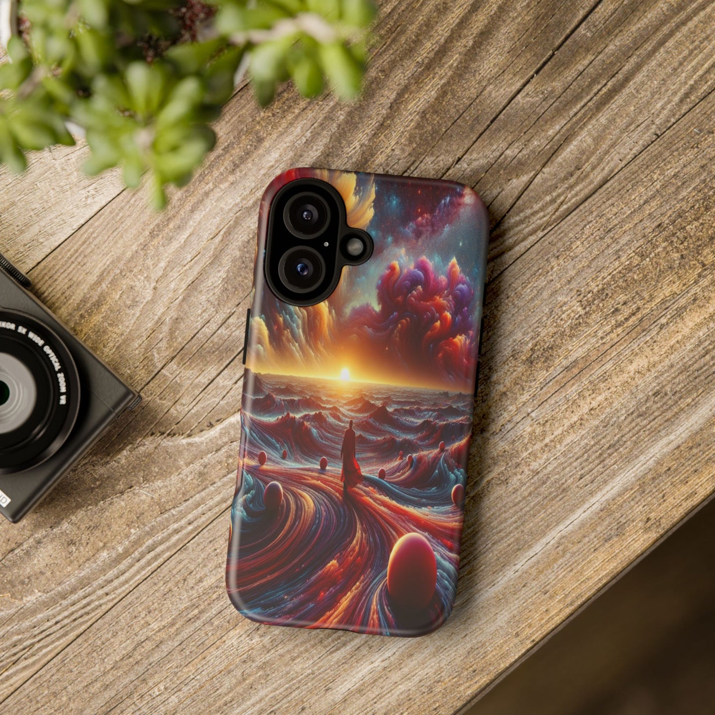 Journey Through Celestial Waves - Phone Case