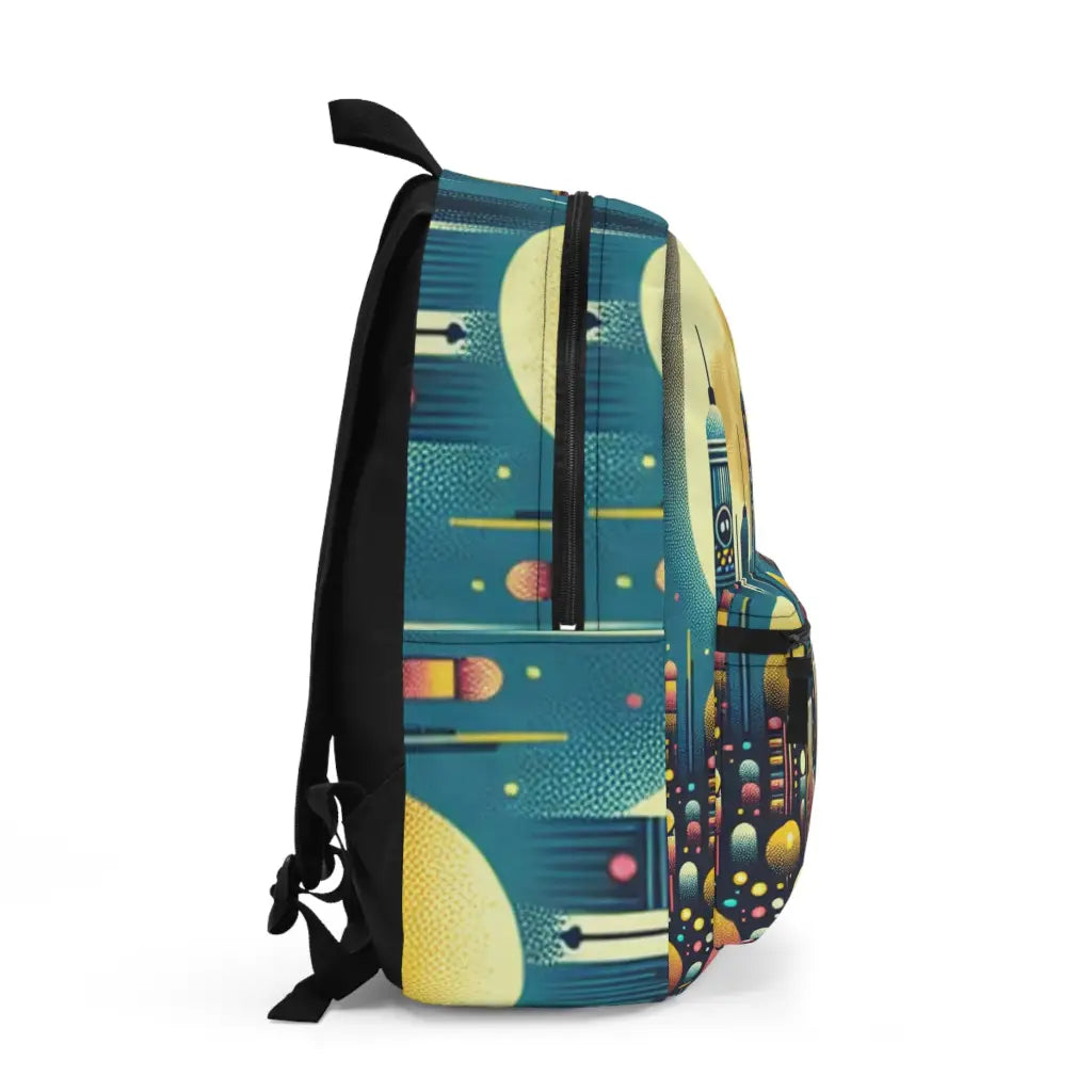 A Radiant Night in the Futuristic Skyline Backpack One size