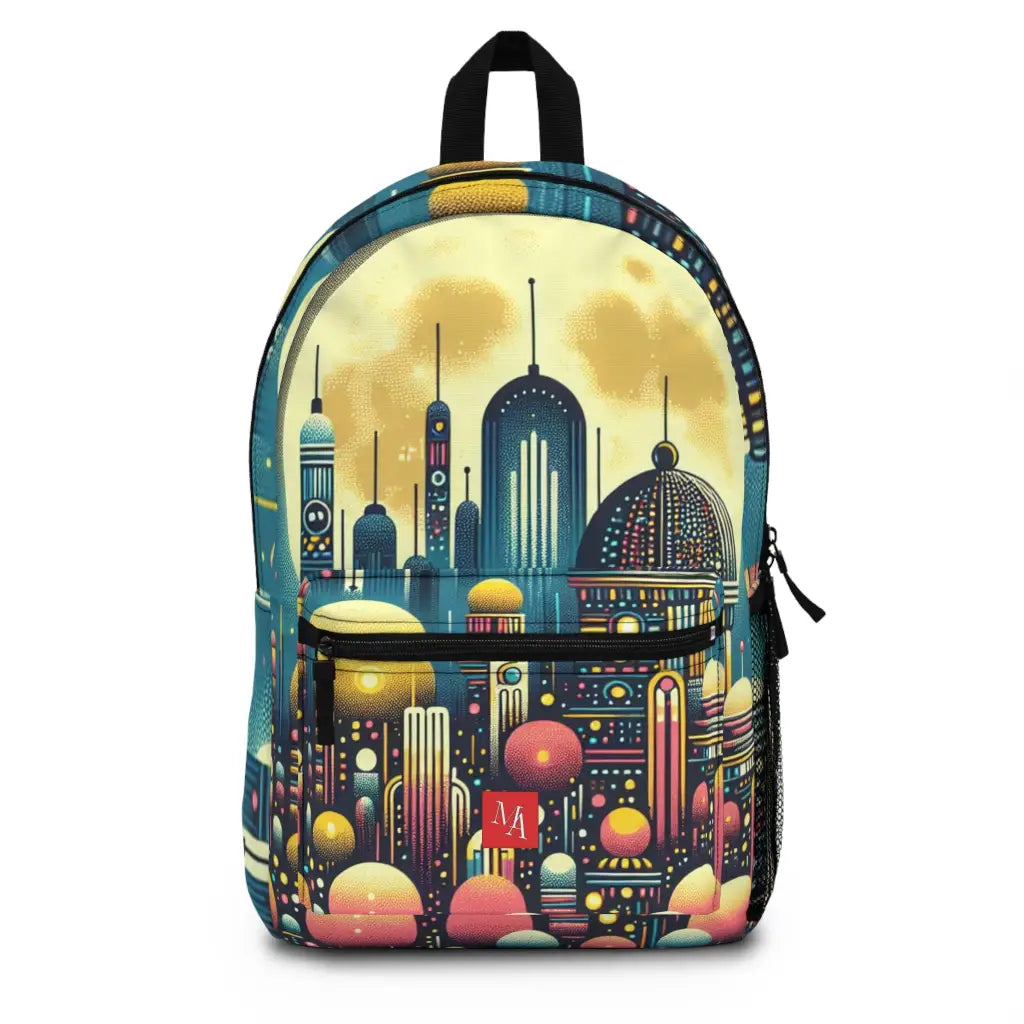 A Radiant Night in the Futuristic Skyline Backpack One size