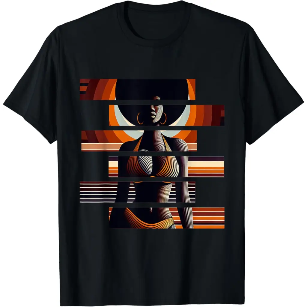 Afro Radiance: Vibrant Melanin Retro Vibes T-Shirt - Black