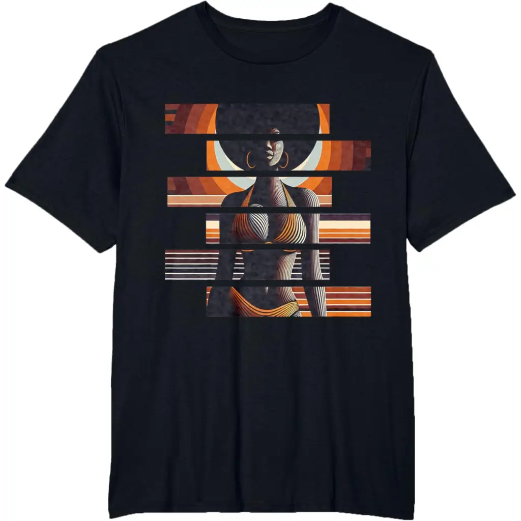 Afro Radiance: Vibrant Melanin Retro Vibes T-Shirt - Black