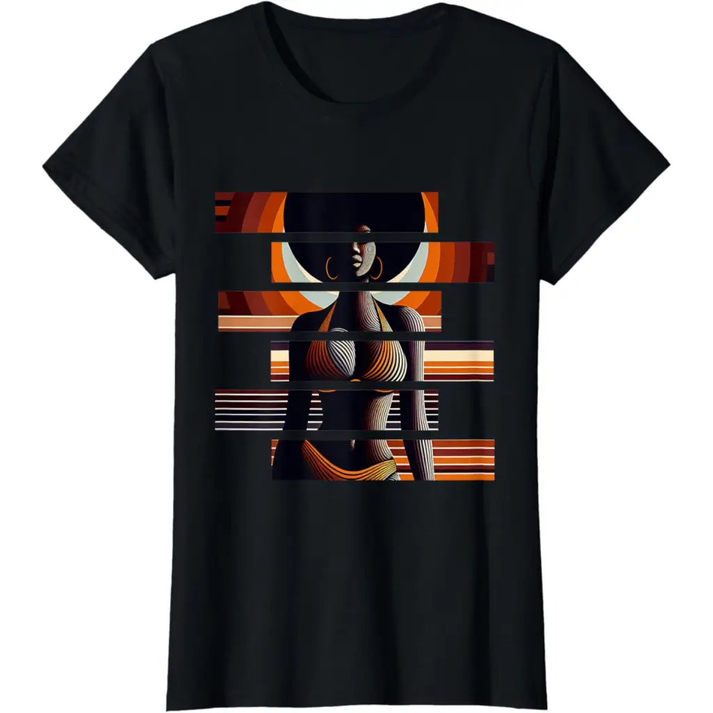 Afro Radiance: Vibrant Melanin Retro Vibes T-Shirt - Black