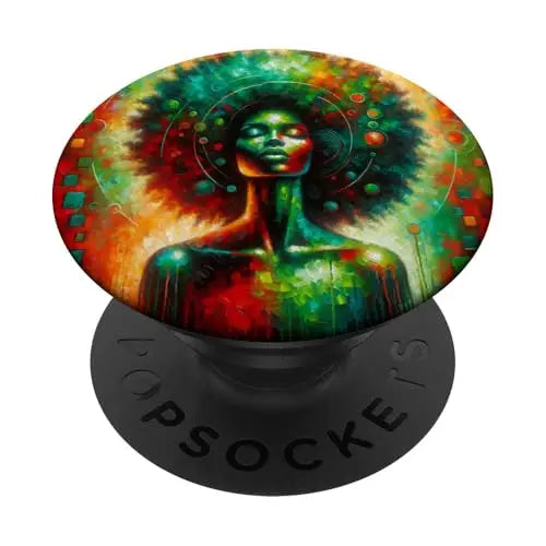 Afrocentric Cosmic Crown of Resilience PopSockets Swappable