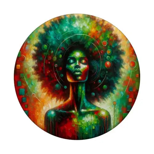 Afrocentric Cosmic Crown of Resilience PopSockets Swappable