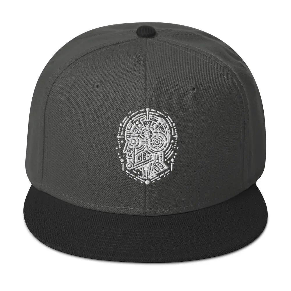 AI Fusion: Futuristic Snapback Hat - Black / Charcoal gray