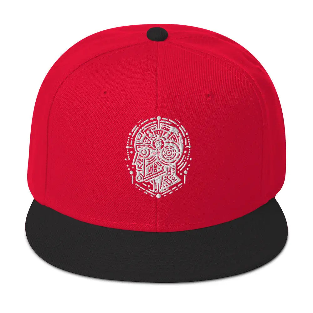 AI Fusion: Futuristic Snapback Hat - Black / Red