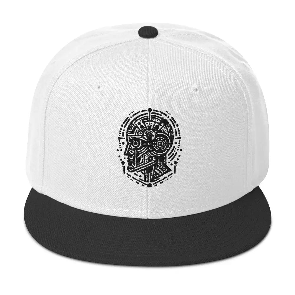 AI Fusion: Futuristic Snapback Hat - Black / White