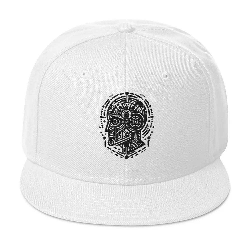 AI Fusion: Futuristic Snapback Hat - White