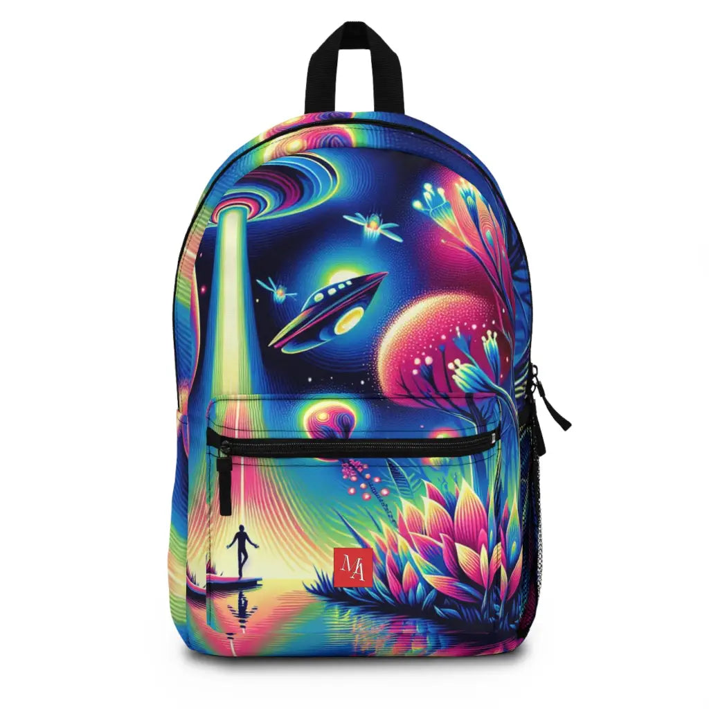 Alien Encounter in a Neon Forest Backpack One size Bags