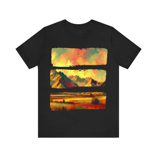 Alpine Brushwork - Jersey Short Sleeve Tee - Black / S