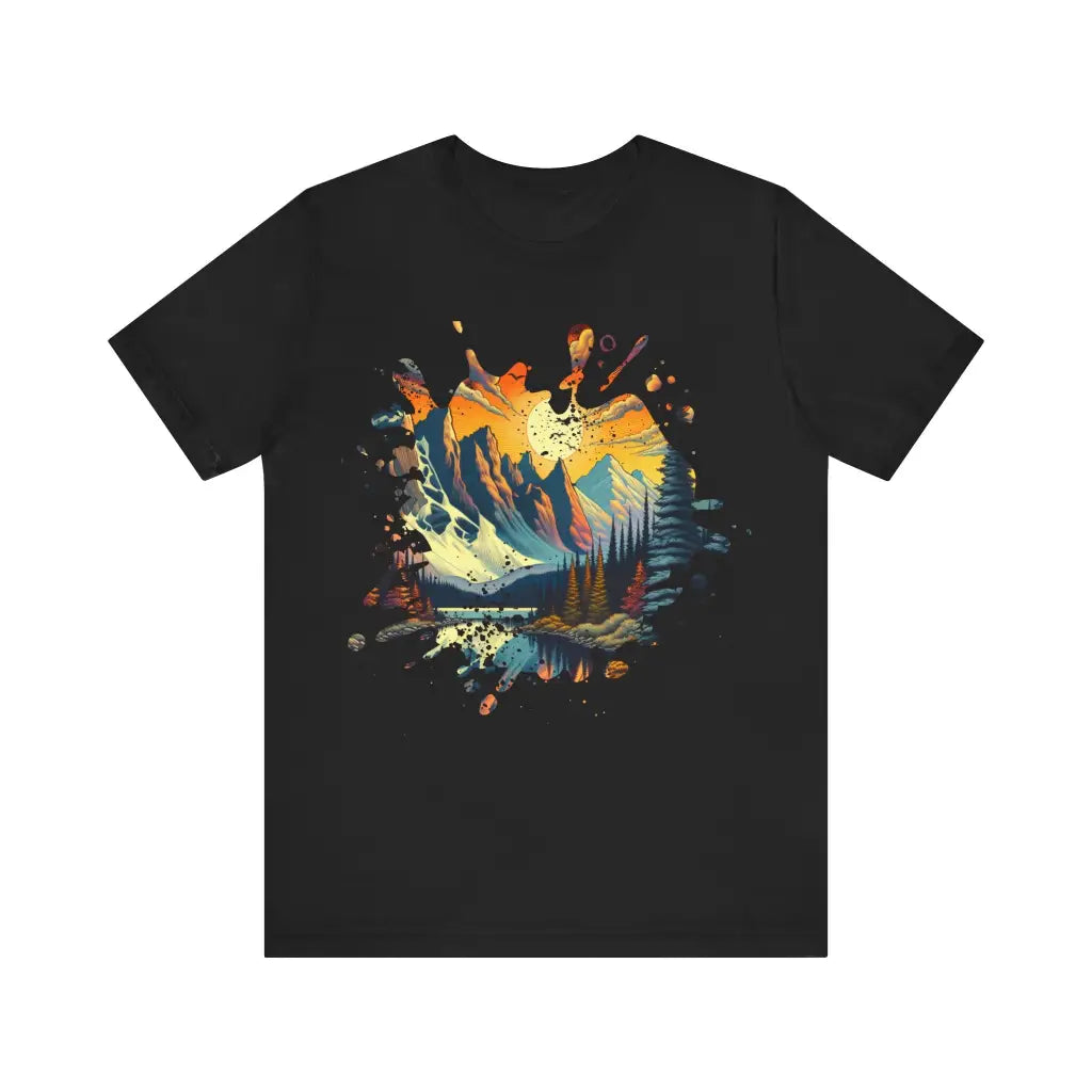 Alpine Glow and Soaring Birds - Jersey Short Sleeve Tee