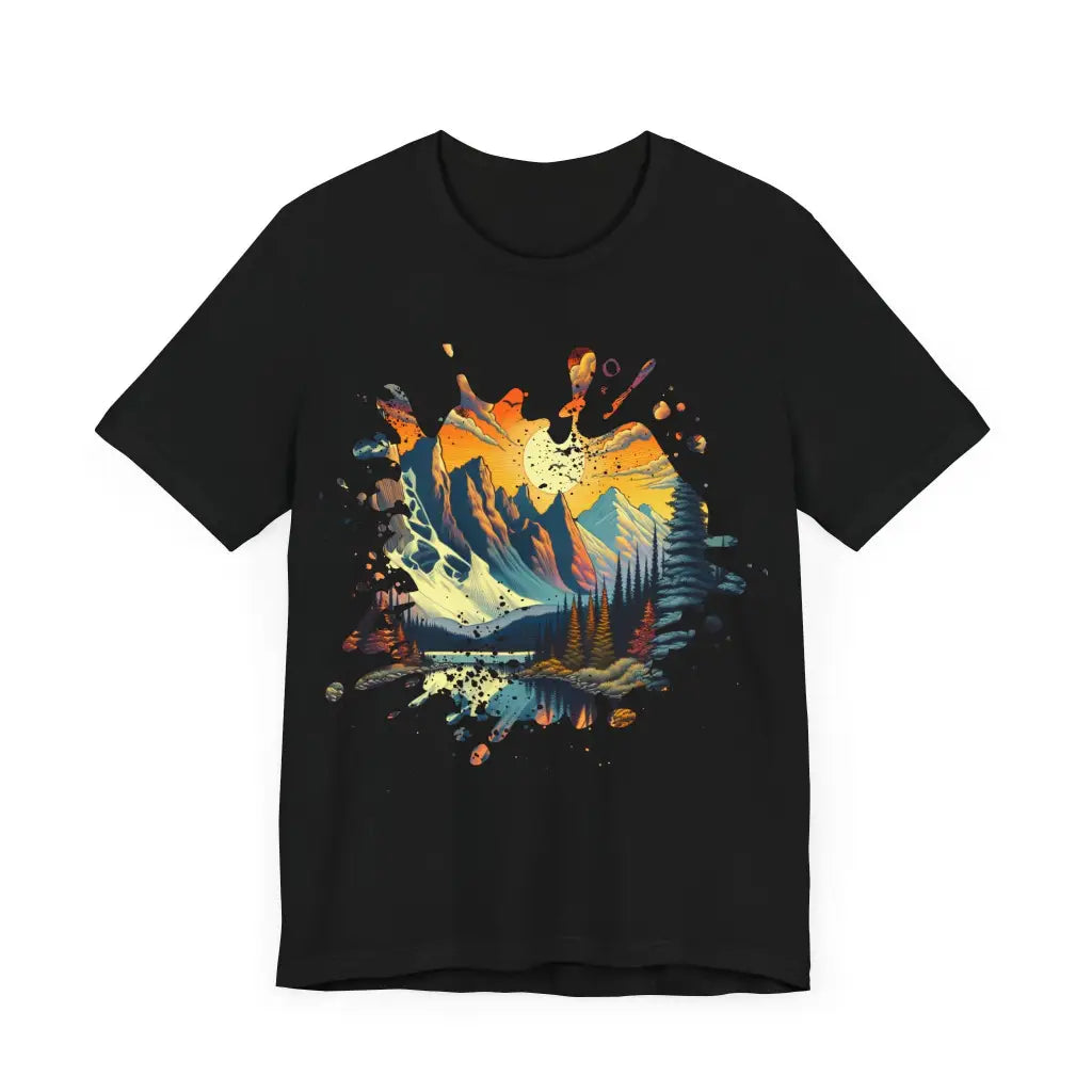 Alpine Glow and Soaring Birds - Jersey Short Sleeve Tee