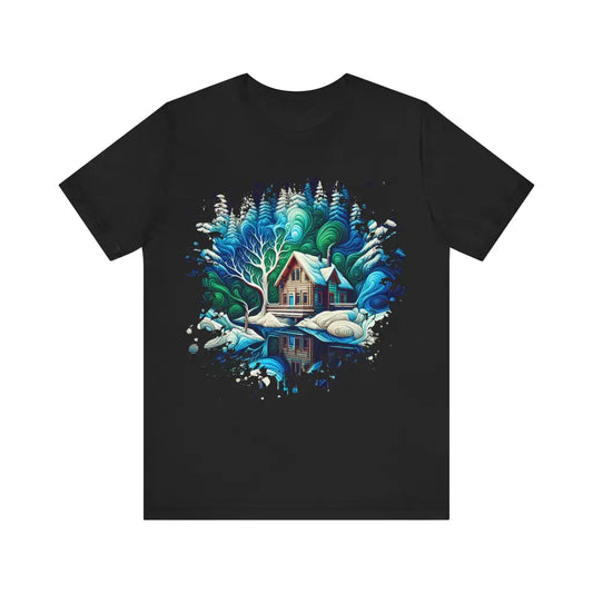 Alpine Haven Amidst Swirling Snow - Jersey Short Sleeve Tee