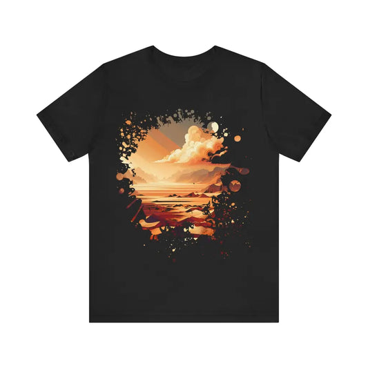 Amber Dunes at Daybreak - Jersey Short Sleeve Tee - Black