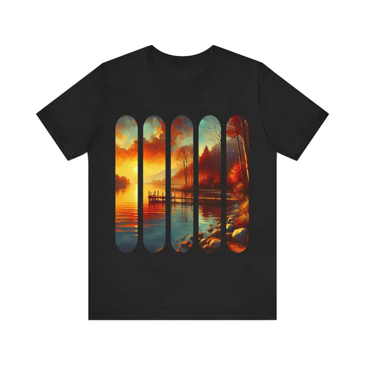 Amber Lakeside Retreat - Jersey Short Sleeve Tee - Black