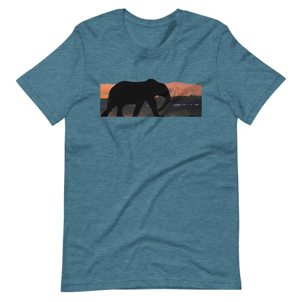 An Elephant’s Journey t-shirt - Heather Deep Teal / S