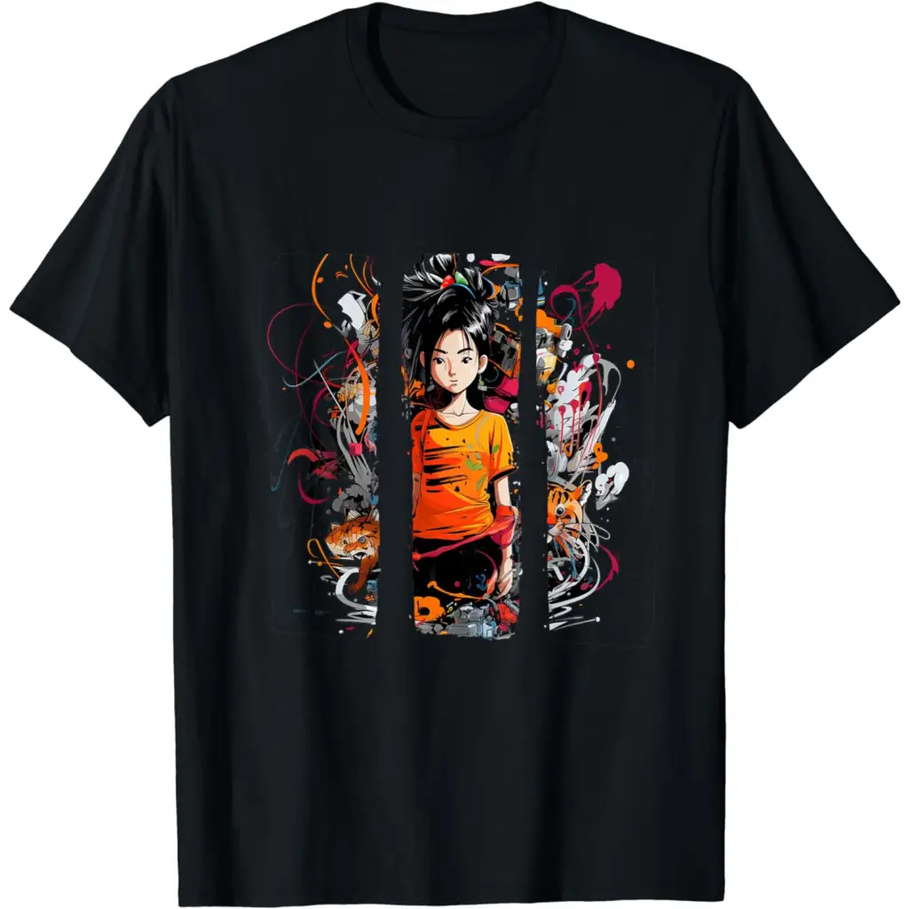 Anime Aura Creative Expression T-Shirt - Black / Men