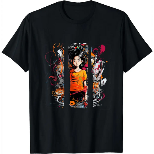 Anime Aura Creative Expression T-Shirt - Black / Men