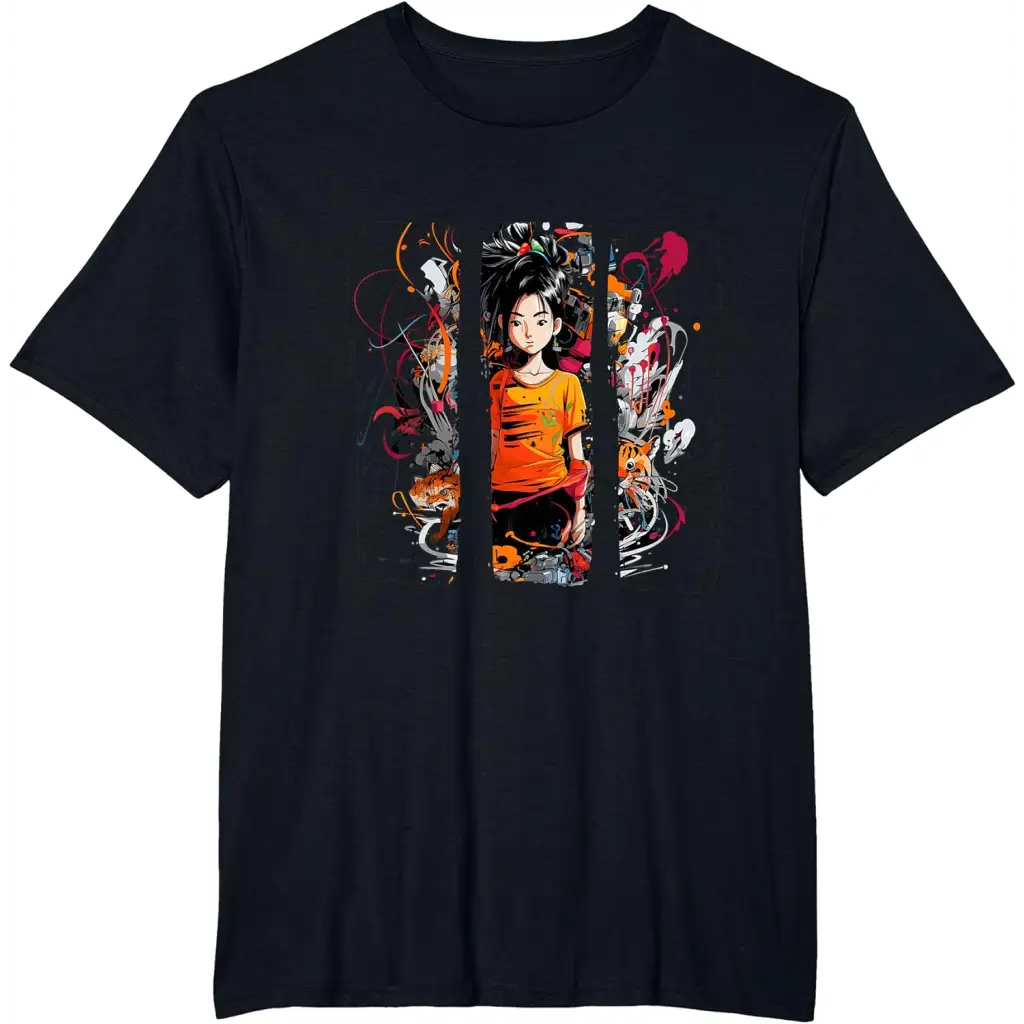 Anime Aura Creative Expression T-Shirt - Black / Men’s