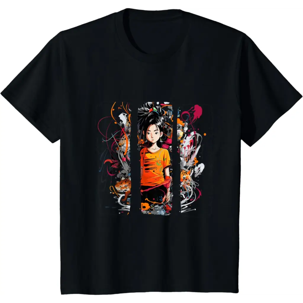 Anime Aura Creative Expression T-Shirt - Black / Youth