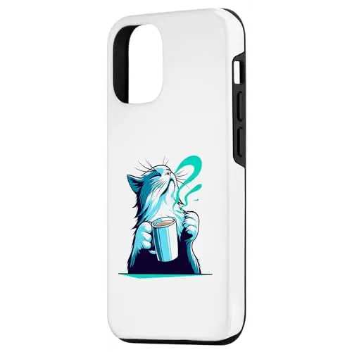 Aromatic Bliss: Coffee Cat Enjoying the Moment Case (iPhone