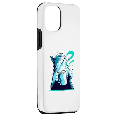 Aromatic Bliss: Coffee Cat Enjoying the Moment Case (iPhone