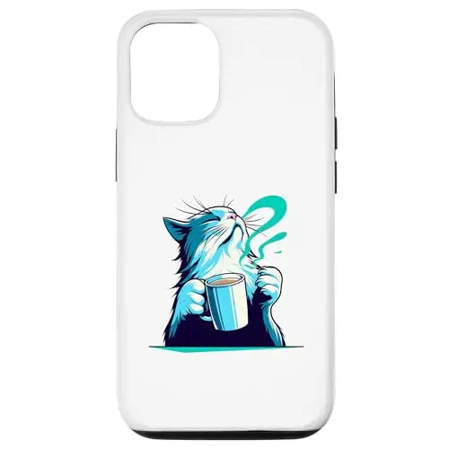 Aromatic Bliss: Coffee Cat Enjoying the Moment Case (iPhone