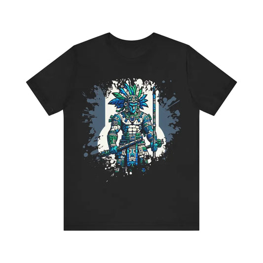 Aztec Sentinel in Blue - Jersey Short Sleeve Tee - Black