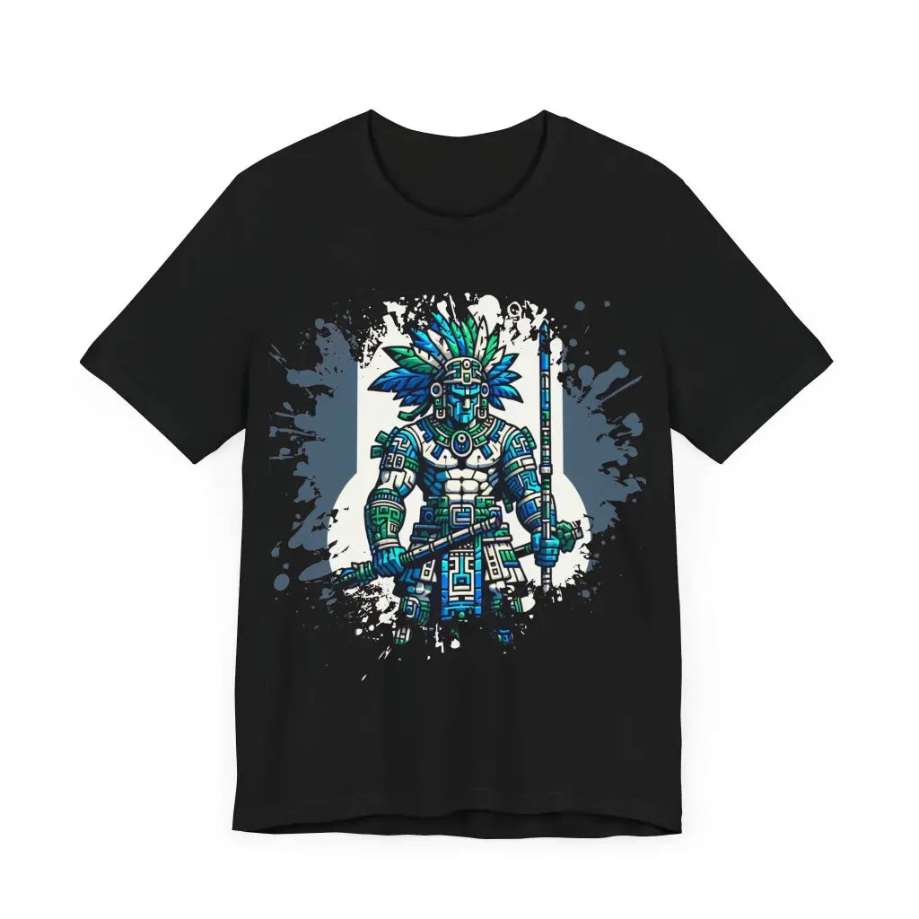 Aztec Sentinel in Blue - Jersey Short Sleeve Tee - T-Shirt