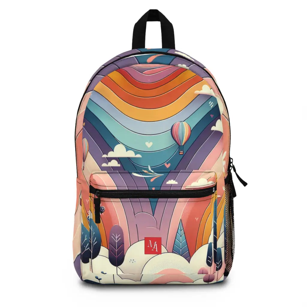 Balloons and Rabbits in a Pastel Paradise Backpack One size