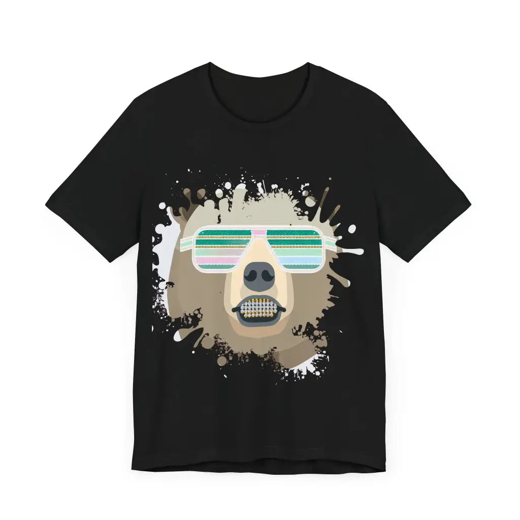 Bear with Bling Glasses - Jersey Short Sleeve Tee - T-Shirt