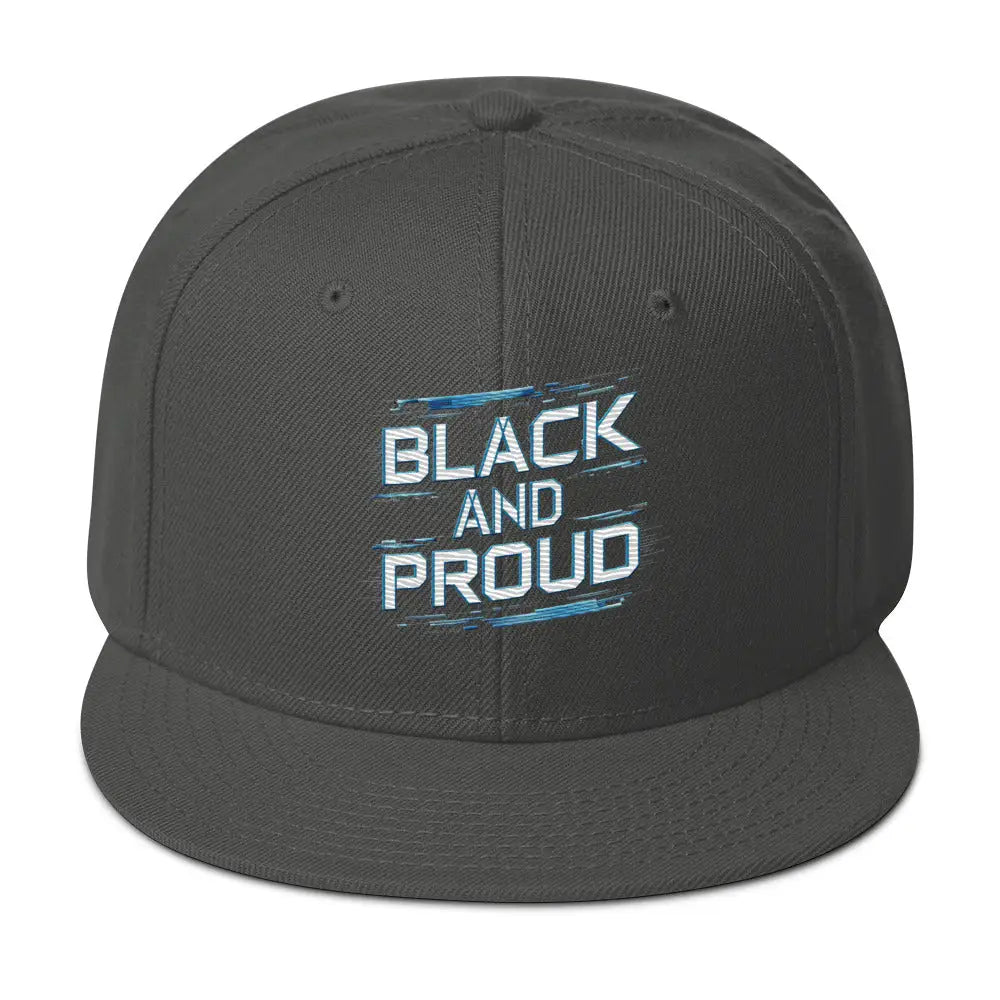 Black and Proud Snapback Hat - Charcoal gray