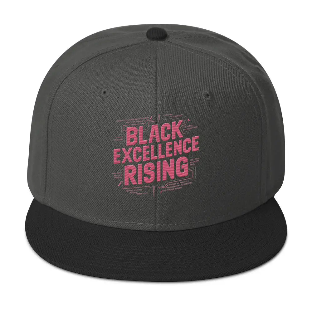 Black Excellence Rising Snapback Hat - Charcoal gray