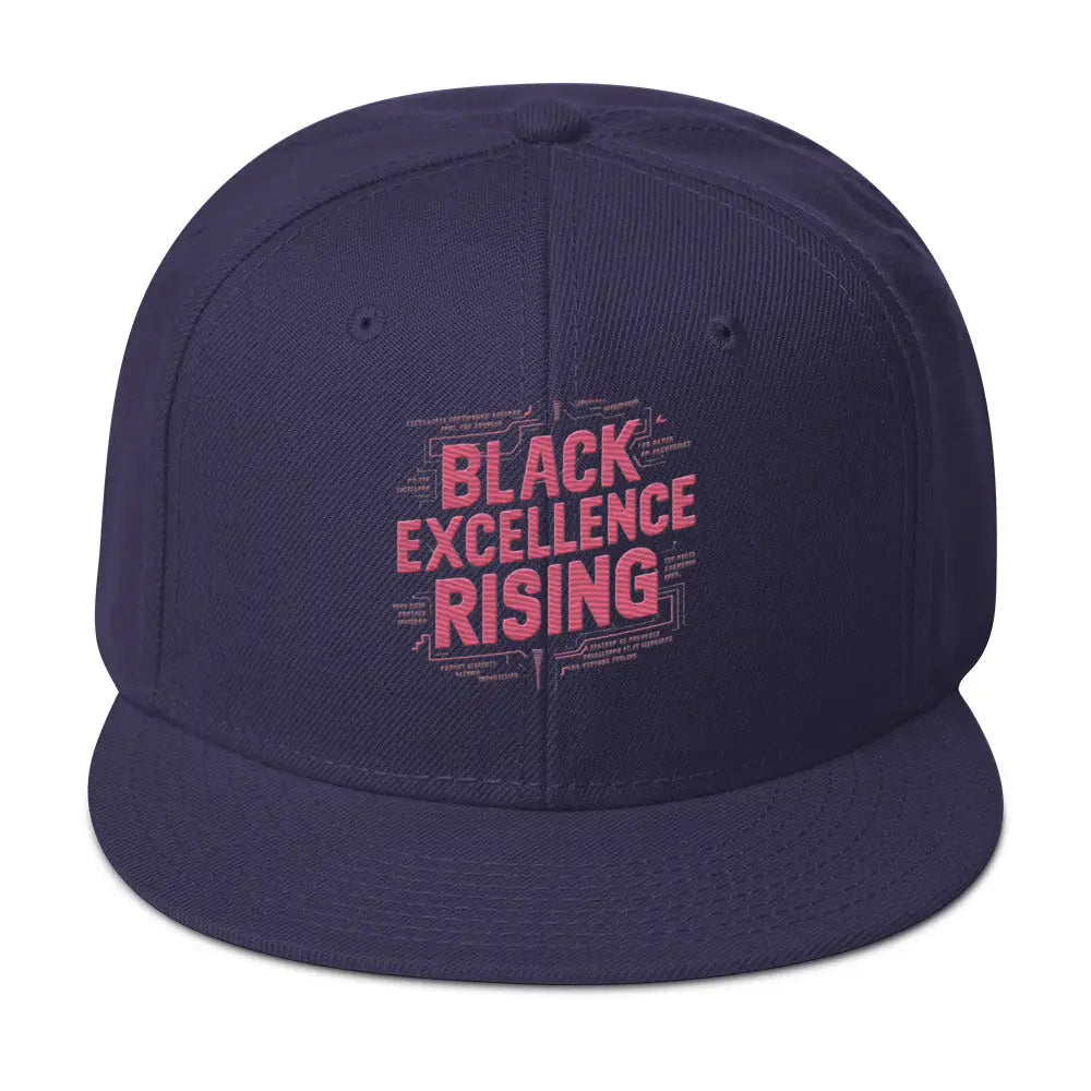 Black Excellence Rising Snapback Hat - Navy blue