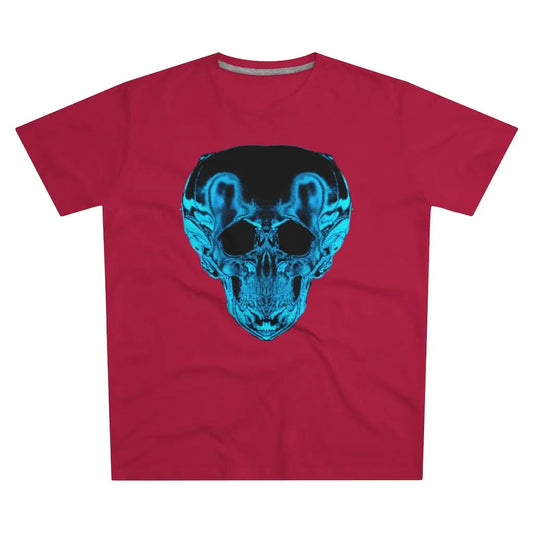Blue Smiley Skull Men’s Modern-fit Tee - Red / L - T-Shirt
