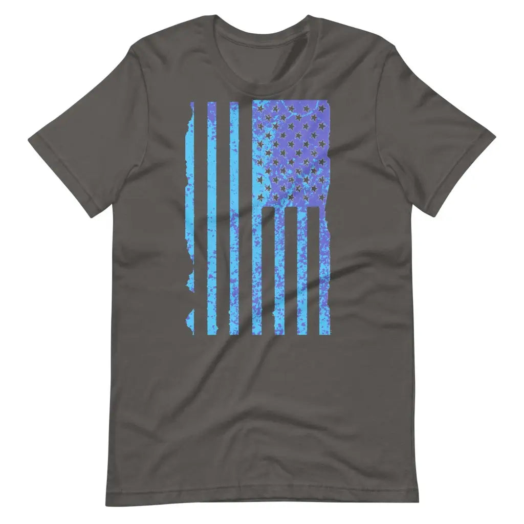 Blue US Distressed Flag Unisex t-shirt - Asphalt / S