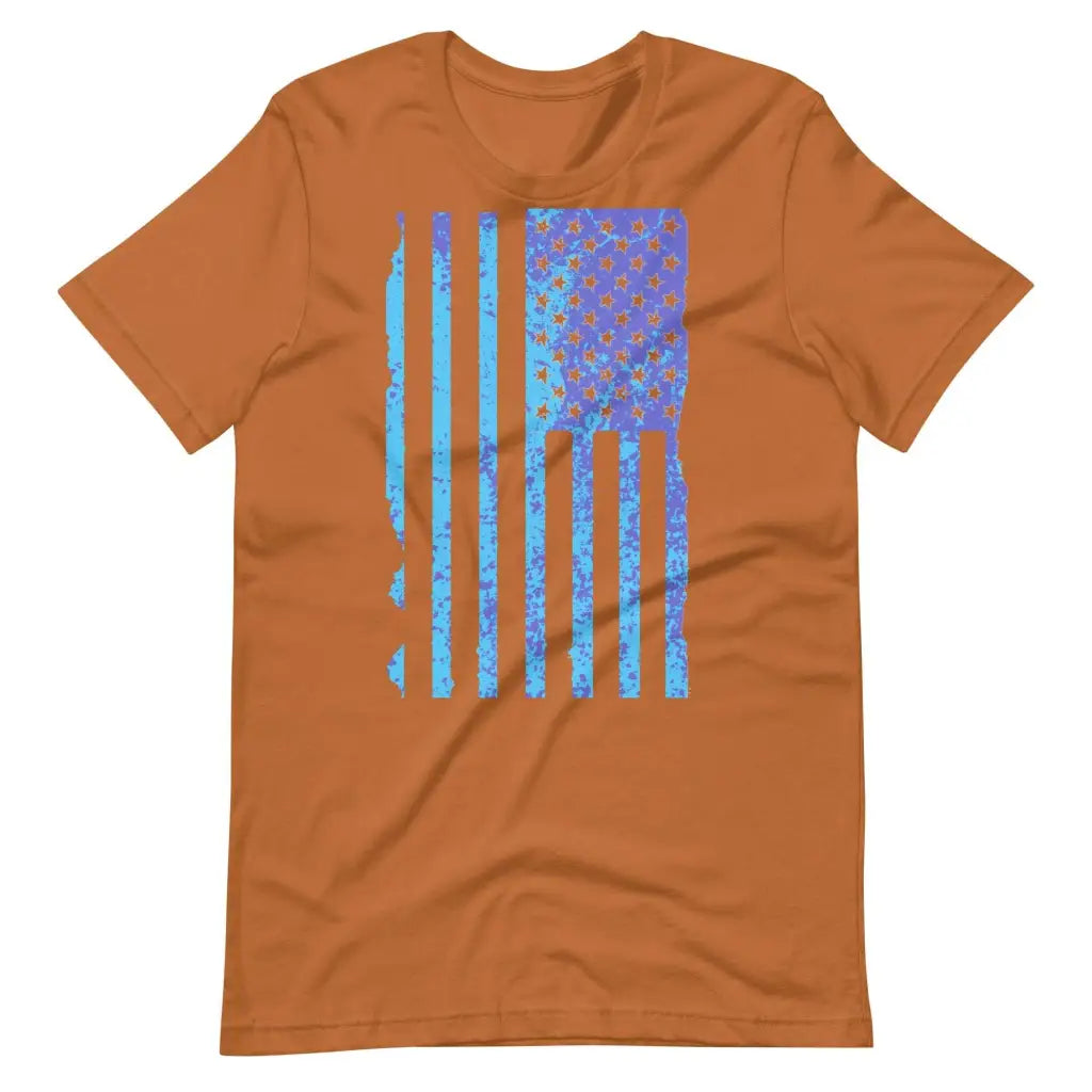 Blue US Distressed Flag Unisex t-shirt - Toast / S - T-Shirt