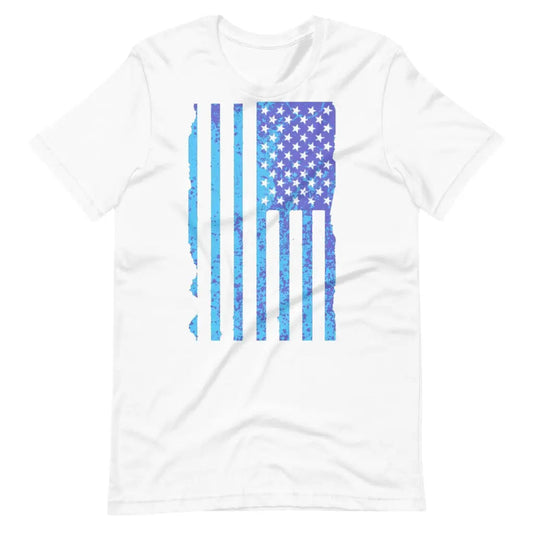Blue US Distressed Flag Unisex t-shirt - White / S - T-Shirt
