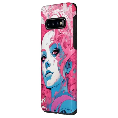 Bold Beauty: Pink Haired Poise Against Urban Bustle Case