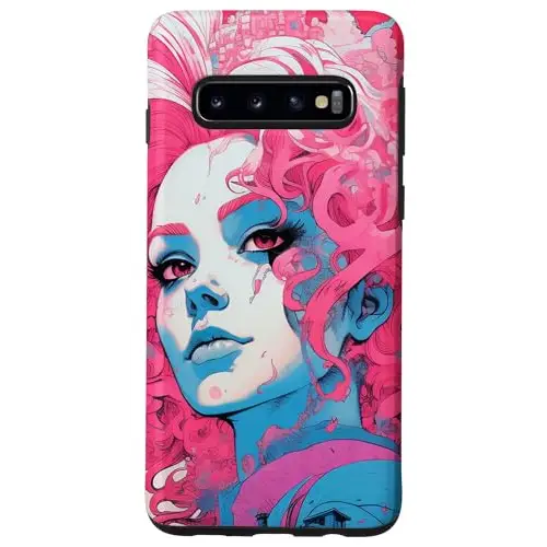 Bold Beauty: Pink Haired Poise Against Urban Bustle Case