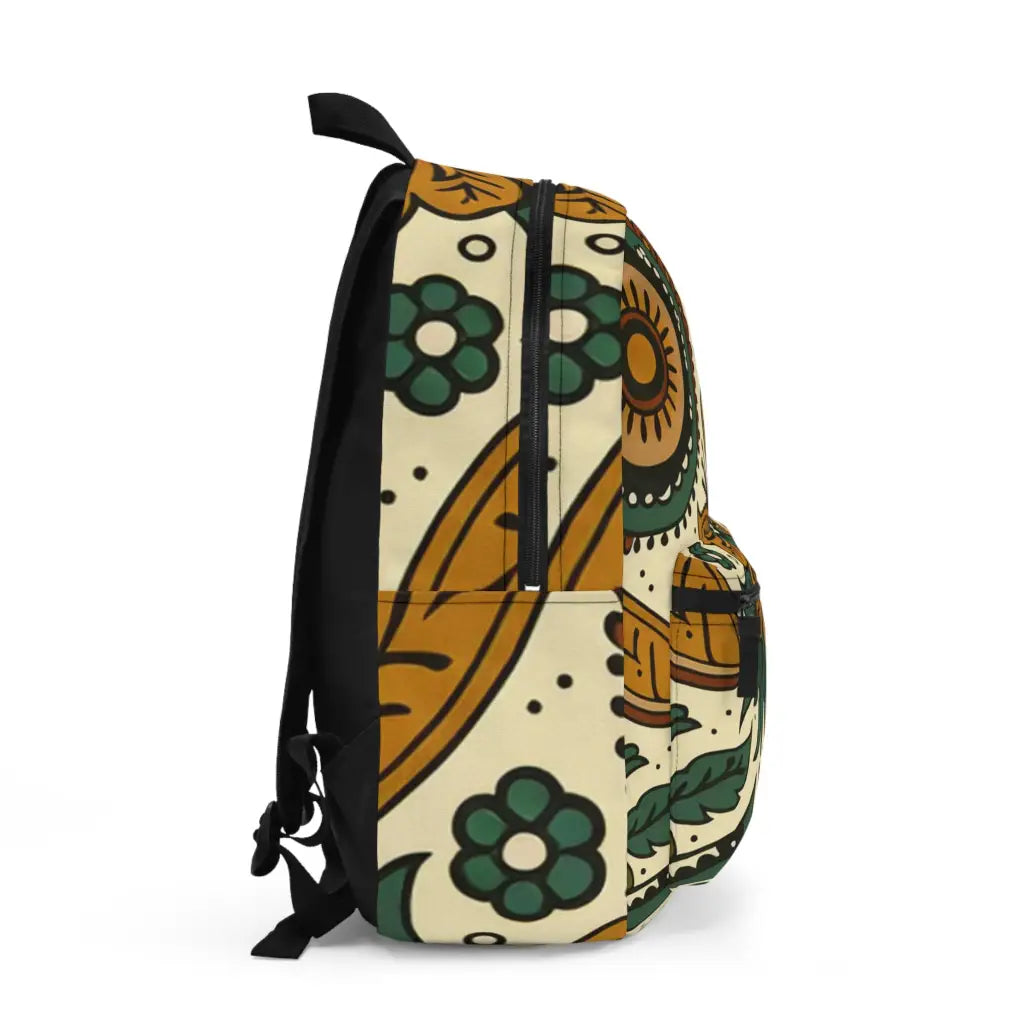 Botanical Illustration in Earth Tones - Backpack - One size