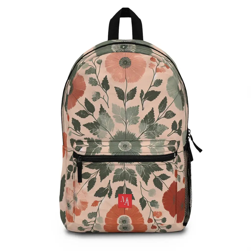 Botanical Tapestry in Coral and Jade - Backpack - One size