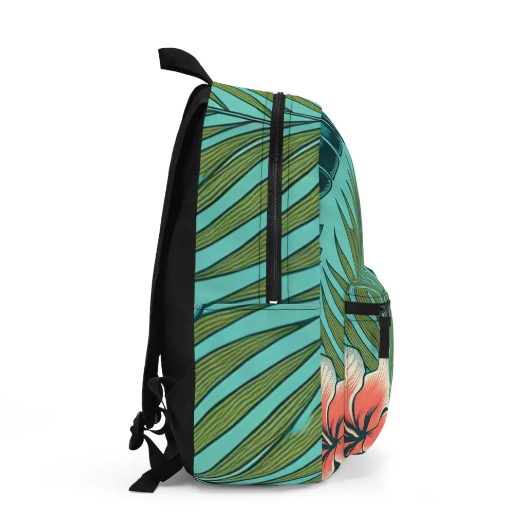 Botanical Wonders in Teal and Coral Hues - Backpack