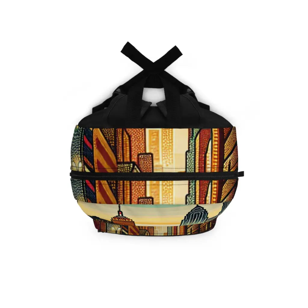 Bustling Streetscape at Dusk Backpack One size Bags