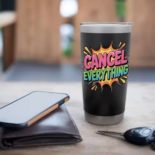 Cancel Everything – Comic Explosion Design Stainless Steel