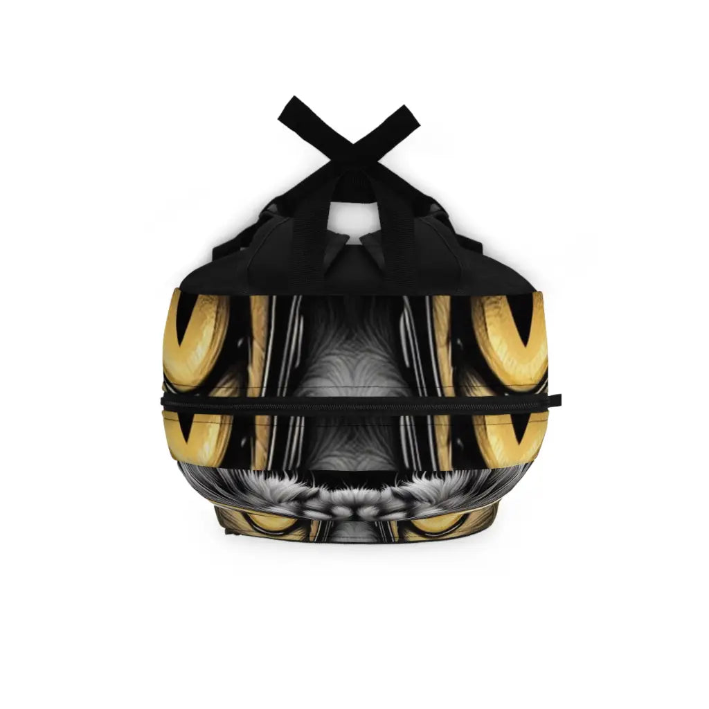 Cat with Golden Spectacles Backpack One size Bags