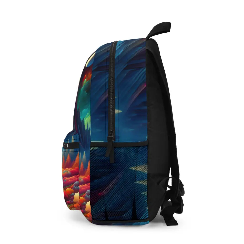 Celestial Peaks in a Colorful Landscape Backpack One size