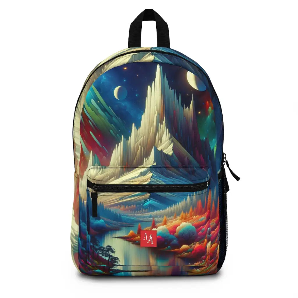 Celestial Peaks in a Colorful Landscape Backpack One size