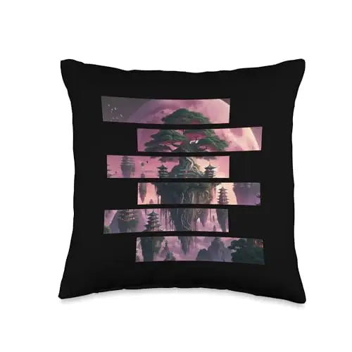Celestial Sanctuary: Floating Zen Haven Throw Pillow Home
